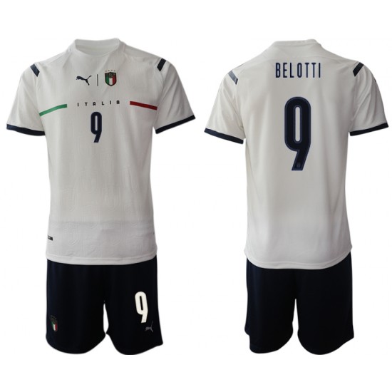Camisola Itália Andrea Belotti 9 Criança Equipamento Segundo 2021-2022 Manga Curta